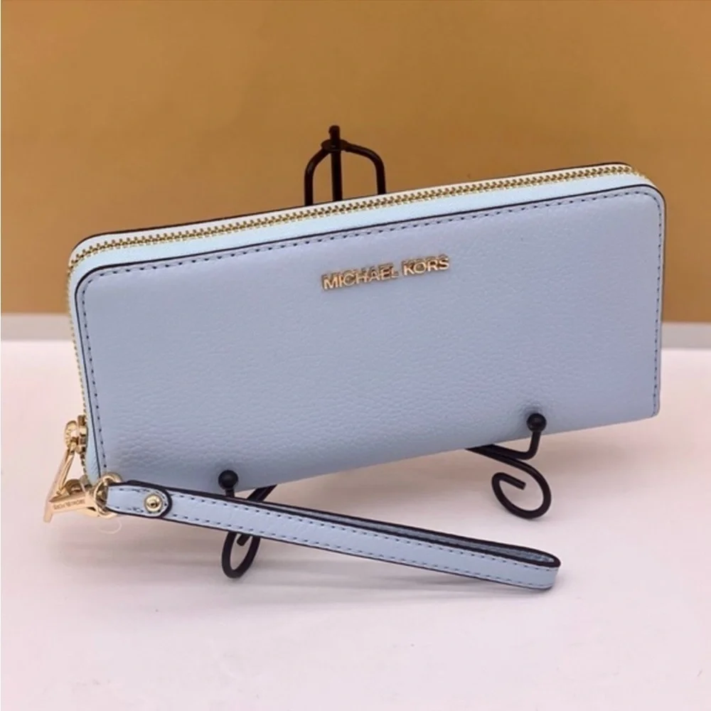 Michael Kors Large Continental Wallet Wristlet Vista Blue